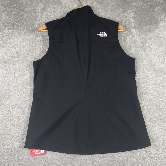 The North Face Castle Rock Soft Shell Vest Womens Medium Black Zip Embroidered - Picture 2 of 12